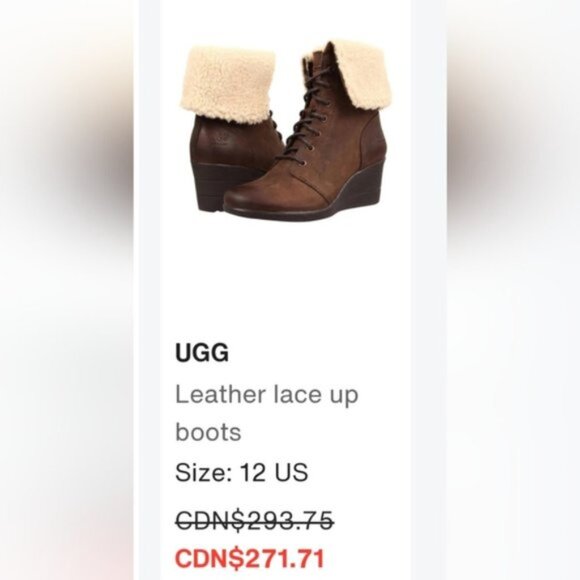 UGG "ZEA" Wedge Suede Leather Waterproof Snow Boots- Size 8US - Picture 13 of 14